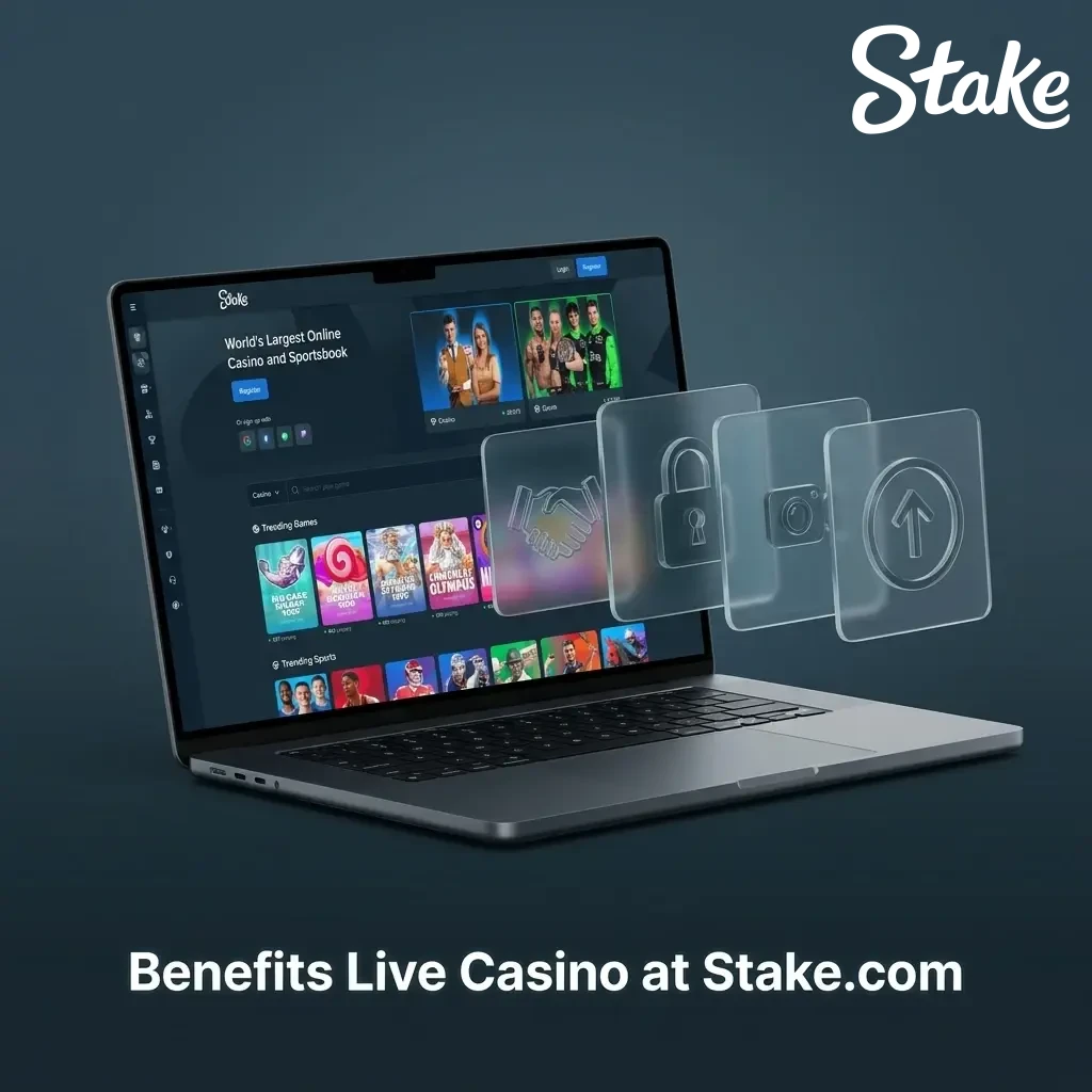 Live casino at Stake.com featuring authentic human dealers, HD video feeds, and 24/7 interactive gameplay.