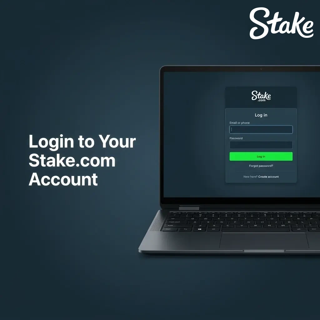 Stake.com login screen to access your online casino account and gaming dashboard.