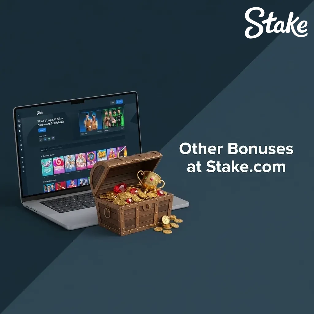 Stake.com ongoing promotions, including VIP Club rewards, weekly slot races, and sports betting bonuses.