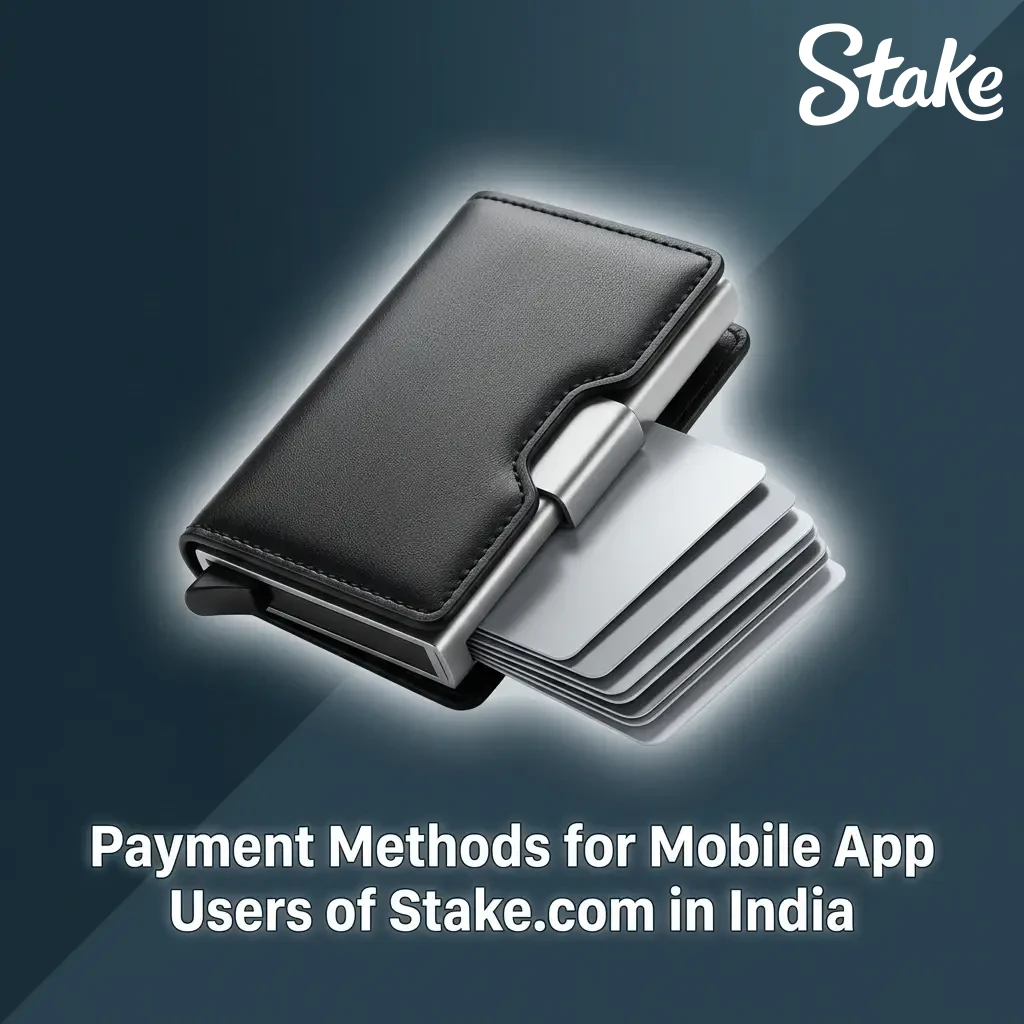 Supported cryptocurrency payment options for Stake.com mobile app users in India.