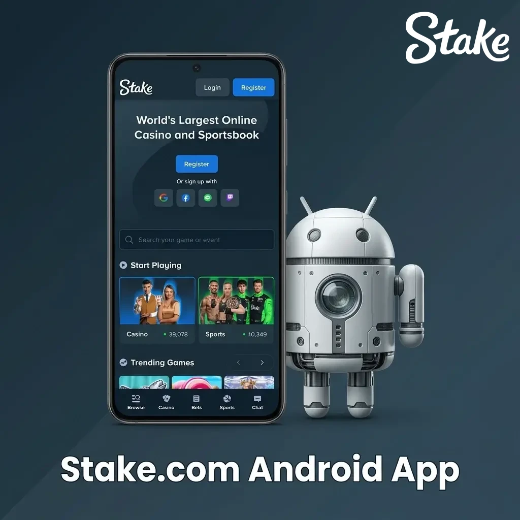 Stake.com Android app for free mobile sports betting and online casino games.