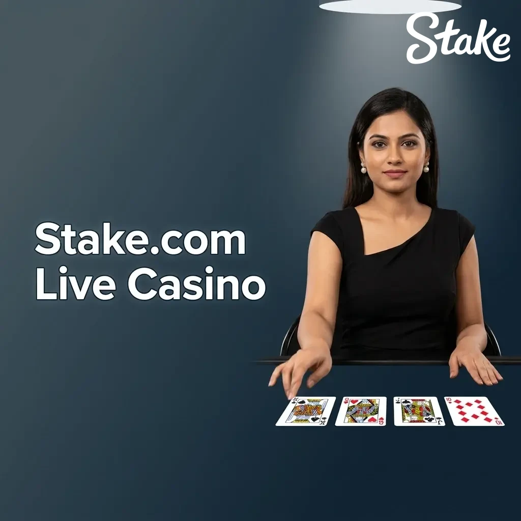 Stake.com live casino featuring professional dealers hosting HD games like Roulette, Blackjack, and Crazy Time.