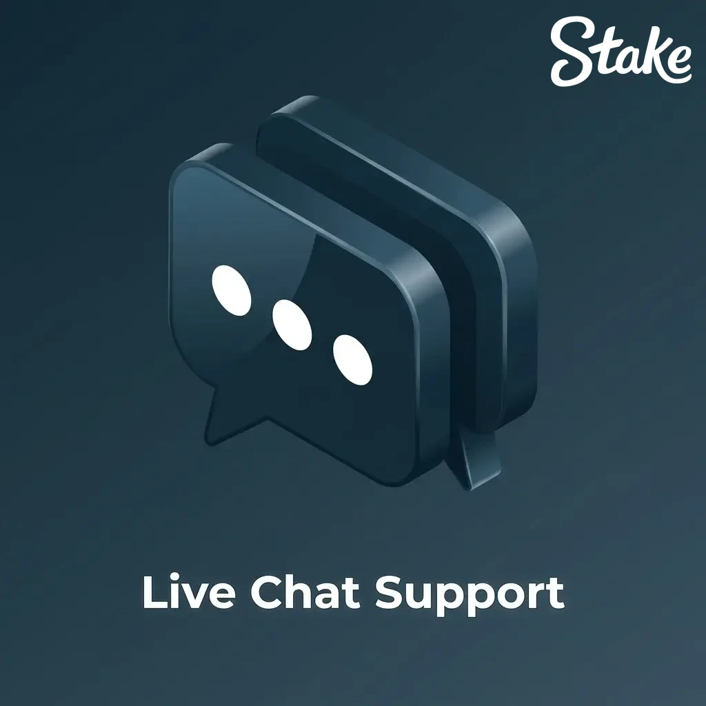 Stake.com 24/7 live chat support for instant help with urgent account issues and deposits.