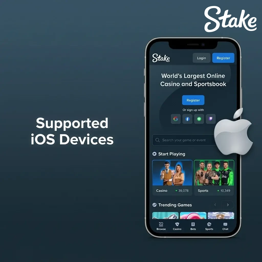 List of supported iOS devices including iPhone 11 to 15, iPad Pro, iPad Air, and iPad Mini.