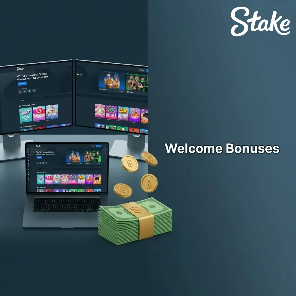Stake.com welcome bonuses featuring the 75,000 USD Weekly Raffle and 100,000 USD Daily Races.