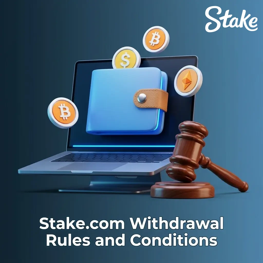 Stake.com withdrawal rules, including account verification, minimum limits, and conditions for secure payouts.