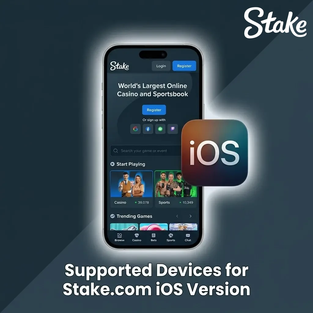 Supported Apple devices for Stake.com iOS version, including iPhone 11 to 15 series and iPads.