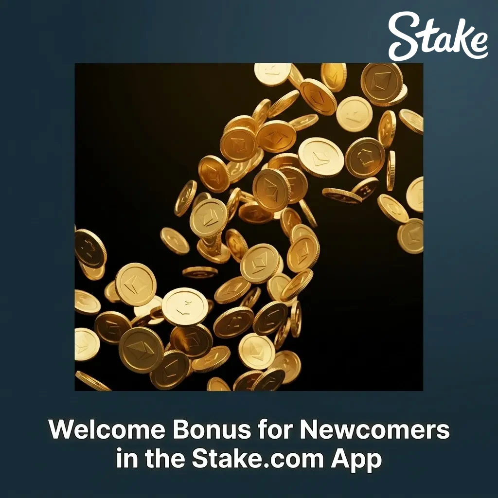 Stake.com app welcome bonus options for new users, offering up to 80,000 INR for casino games or sports betting.