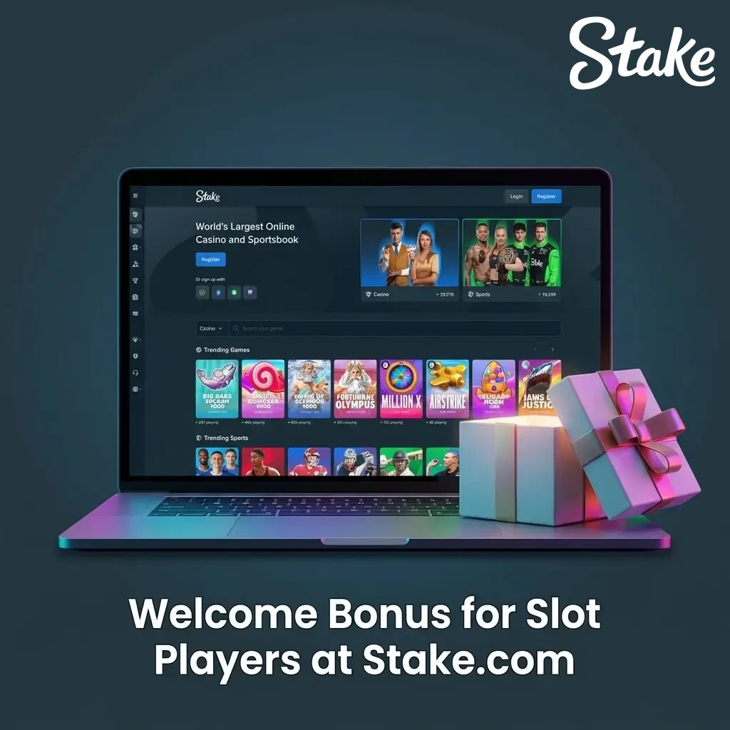 Stake.com slots welcome bonus offering a 200% match up to 1000 USD, cashback, and loyalty rewards.